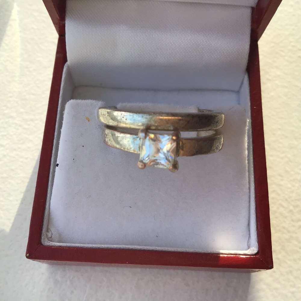 Set of two silver rings with CZ